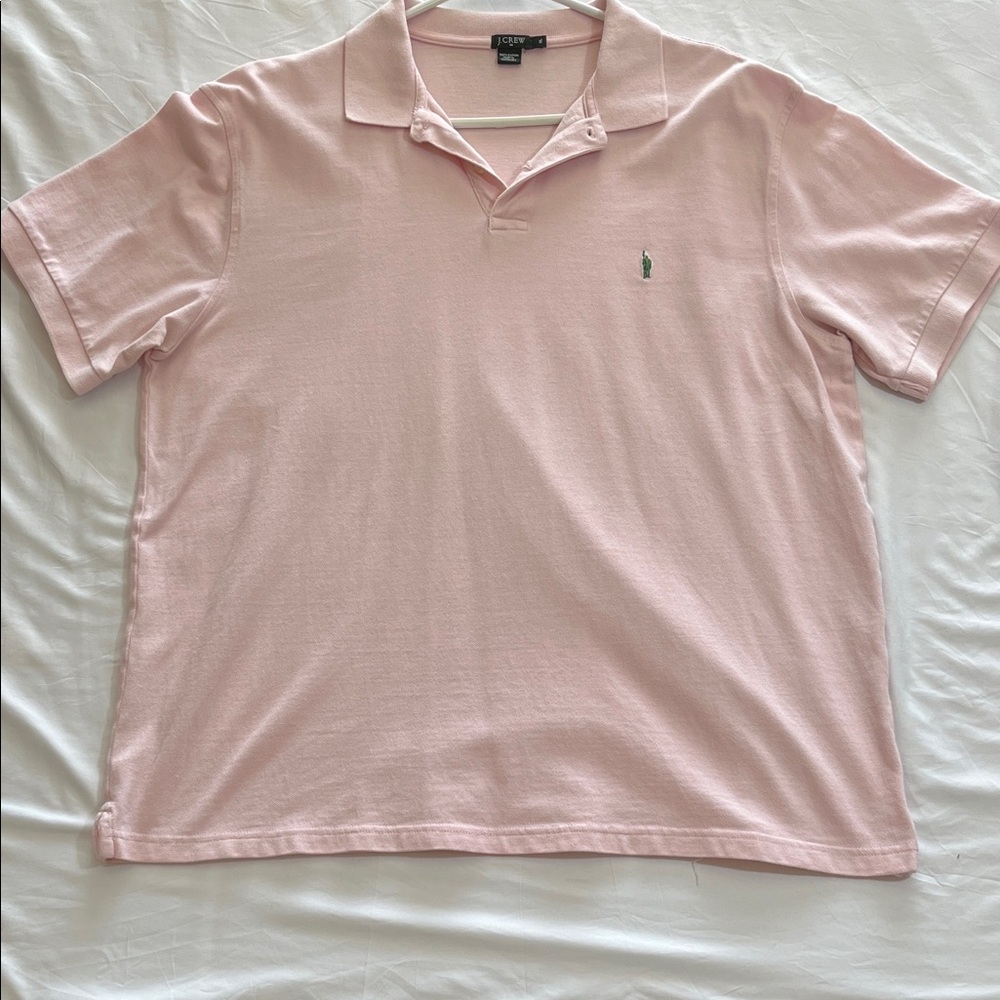 J. Crew Men's Light Pink Polo Shirt